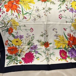 Authentic Gucci Floral Silk Scarf